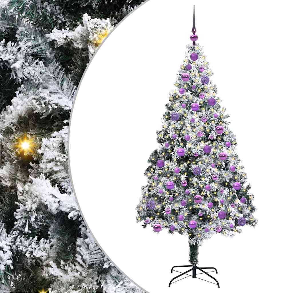 Vidaxx sapin de Noël artificiel avec 300 LED blanc 180 cm PVC et acier et plastique