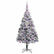 Vidaxx sapin de Noël artificiel avec 300 LED blanc 180 cm PVC et acier et plastique - afbeelding 3