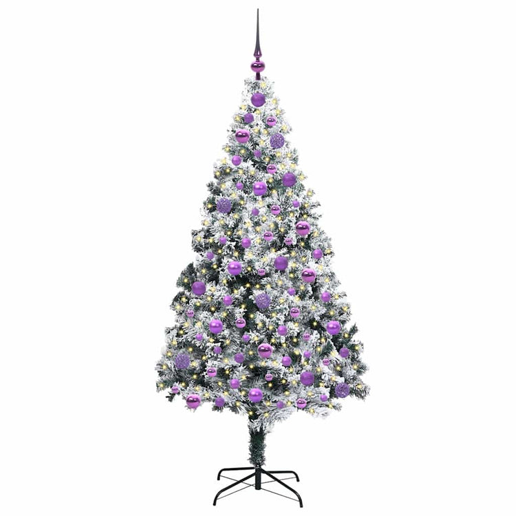 Vidaxx sapin de Noël artificiel avec 300 LED blanc 180 cm PVC et acier et plastique