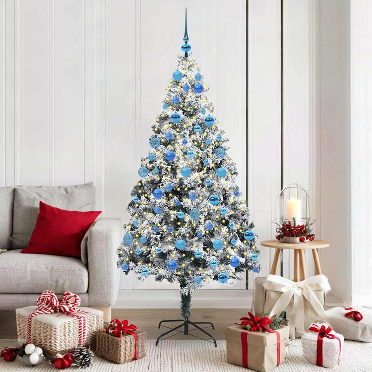 Vidaxx sapin de Noël artificiel avec 300 LED blanc 180 cm PVC et acier et plastique