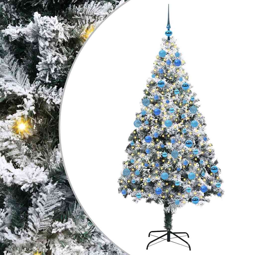 Vidaxx sapin de Noël artificiel avec 300 LED blanc 180 cm PVC et acier et plastique