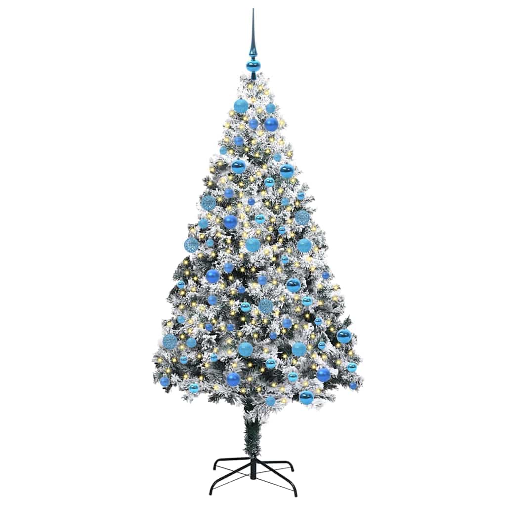 Vidaxx sapin de Noël artificiel avec 300 LED blanc 180 cm PVC et acier et plastique