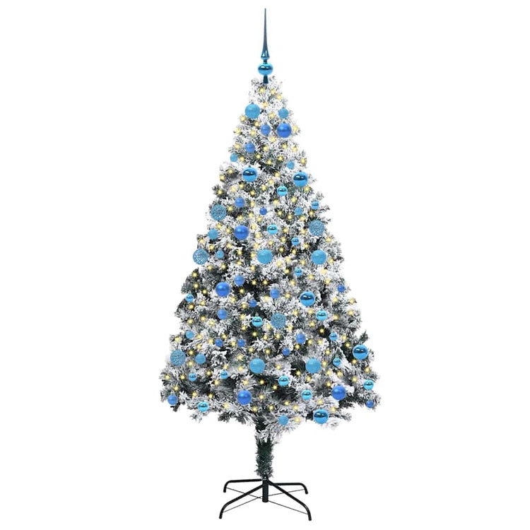 Vidaxx sapin de Noël artificiel avec 300 LED blanc 180 cm PVC et acier et plastique