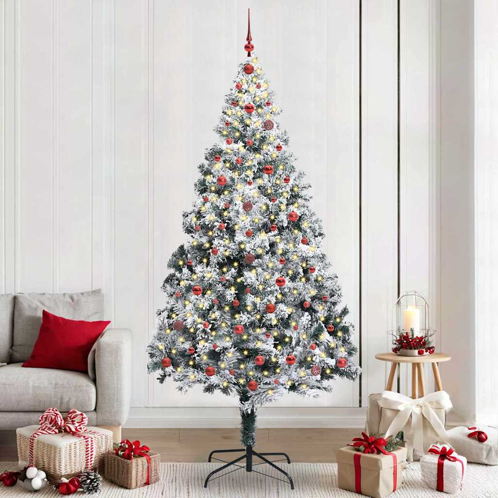 Vidaxx sapin de Noël artificiel avec 300 LED blanc 240 cm PVC et acier et plastique