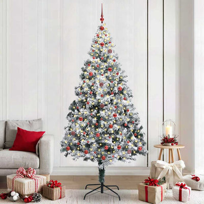Vidaxx sapin de Noël artificiel avec 300 LED blanc 240 cm PVC et acier et plastique