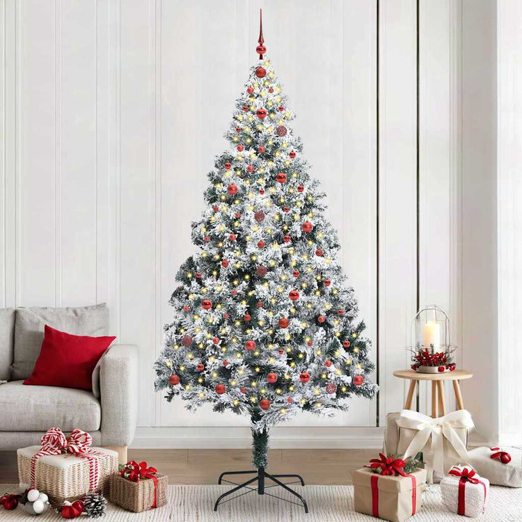 Vidaxx sapin de Noël artificiel avec 300 LED blanc 240 cm PVC et acier et plastique