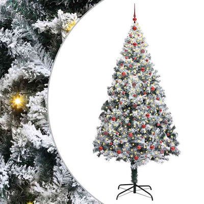 Vidaxx sapin de Noël artificiel avec 300 LED blanc 240 cm PVC et acier et plastique