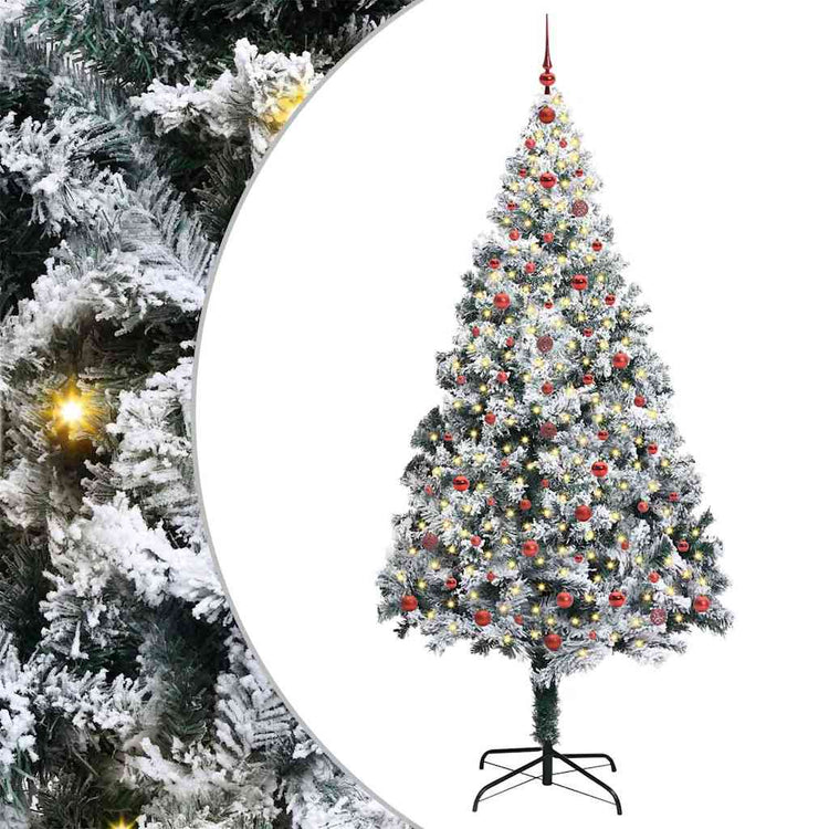 Vidaxx sapin de Noël artificiel avec 300 LED blanc 240 cm PVC et acier et plastique