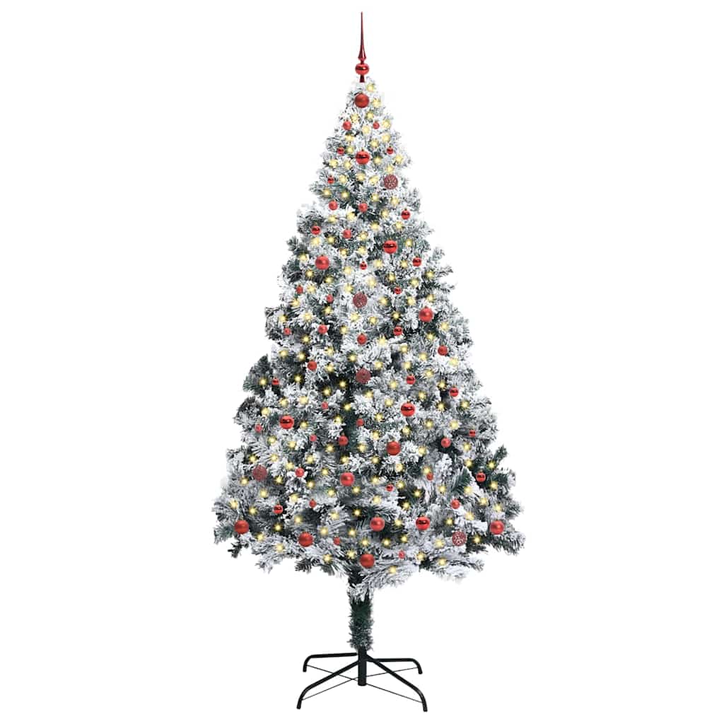 Vidaxx sapin de Noël artificiel avec 300 LED blanc 240 cm PVC et acier et plastique