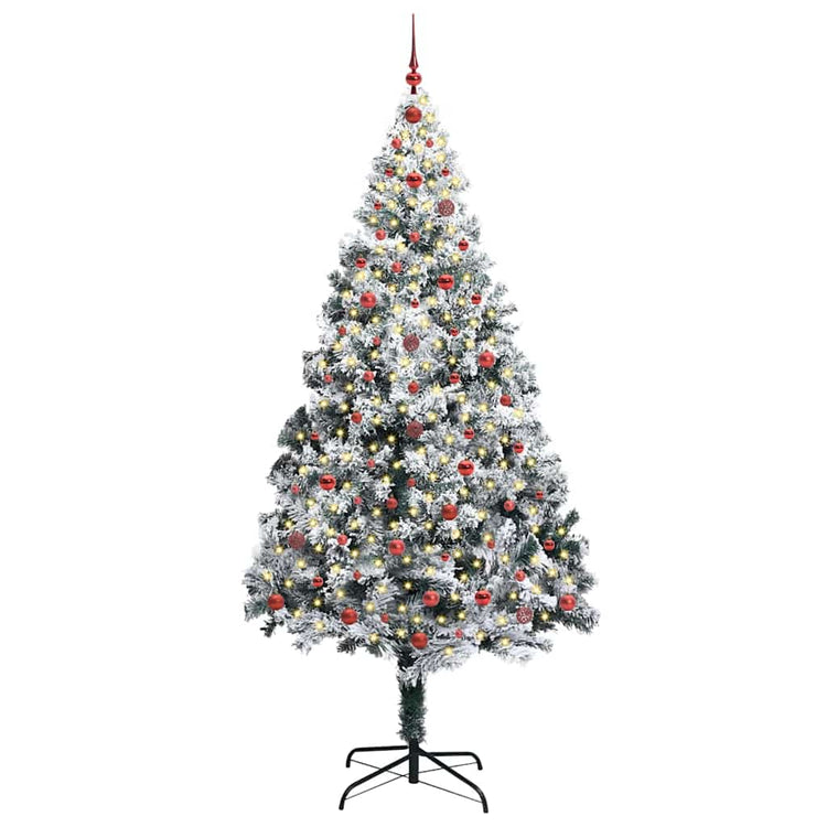 Vidaxx sapin de Noël artificiel avec 300 LED blanc 240 cm PVC et acier et plastique