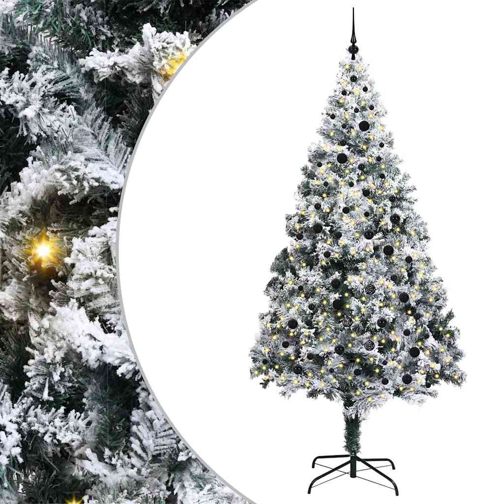 Vidaxx sapin de Noël artificiel avec 300 LED blanc 240 cm PVC et acier et plastique
