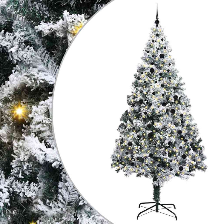 Vidaxx sapin de Noël artificiel avec 300 LED blanc 240 cm PVC et acier et plastique