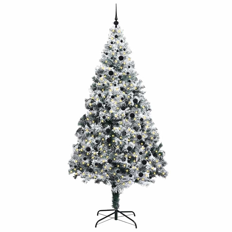 Vidaxx sapin de Noël artificiel avec 300 LED blanc 240 cm PVC et acier et plastique