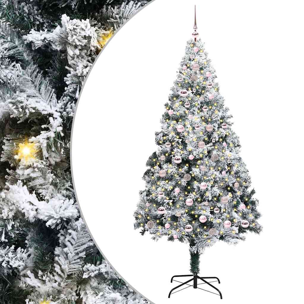 Vidaxx sapin de Noël artificiel avec 300 LED blanc 240 cm PVC et acier et plastique