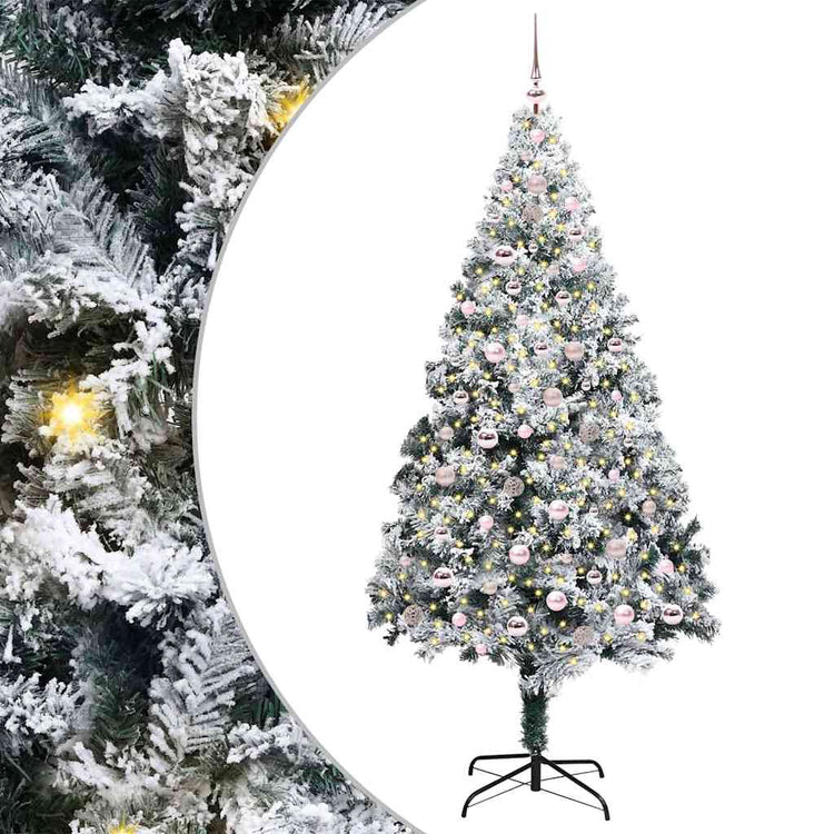 Vidaxx sapin de Noël artificiel avec 300 LED blanc 240 cm PVC et acier et plastique