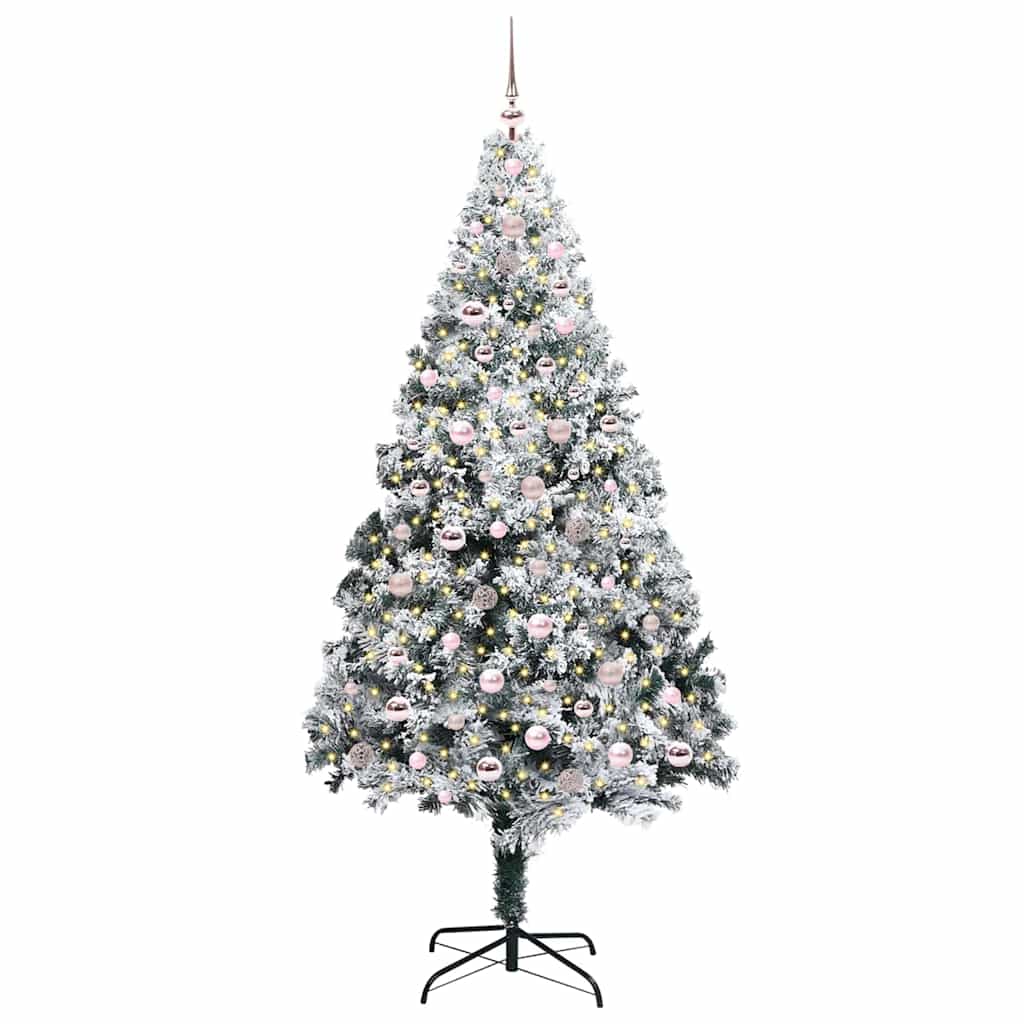 Vidaxx sapin de Noël artificiel avec 300 LED blanc 240 cm PVC et acier et plastique