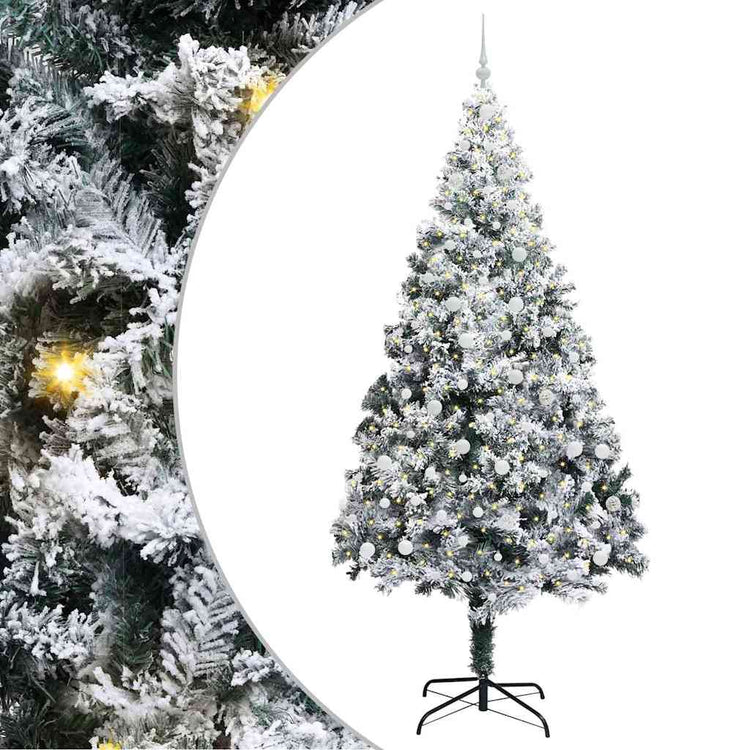 Vidaxx sapin de Noël artificiel avec 300 LED blanc 240 cm PVC et acier et plastique