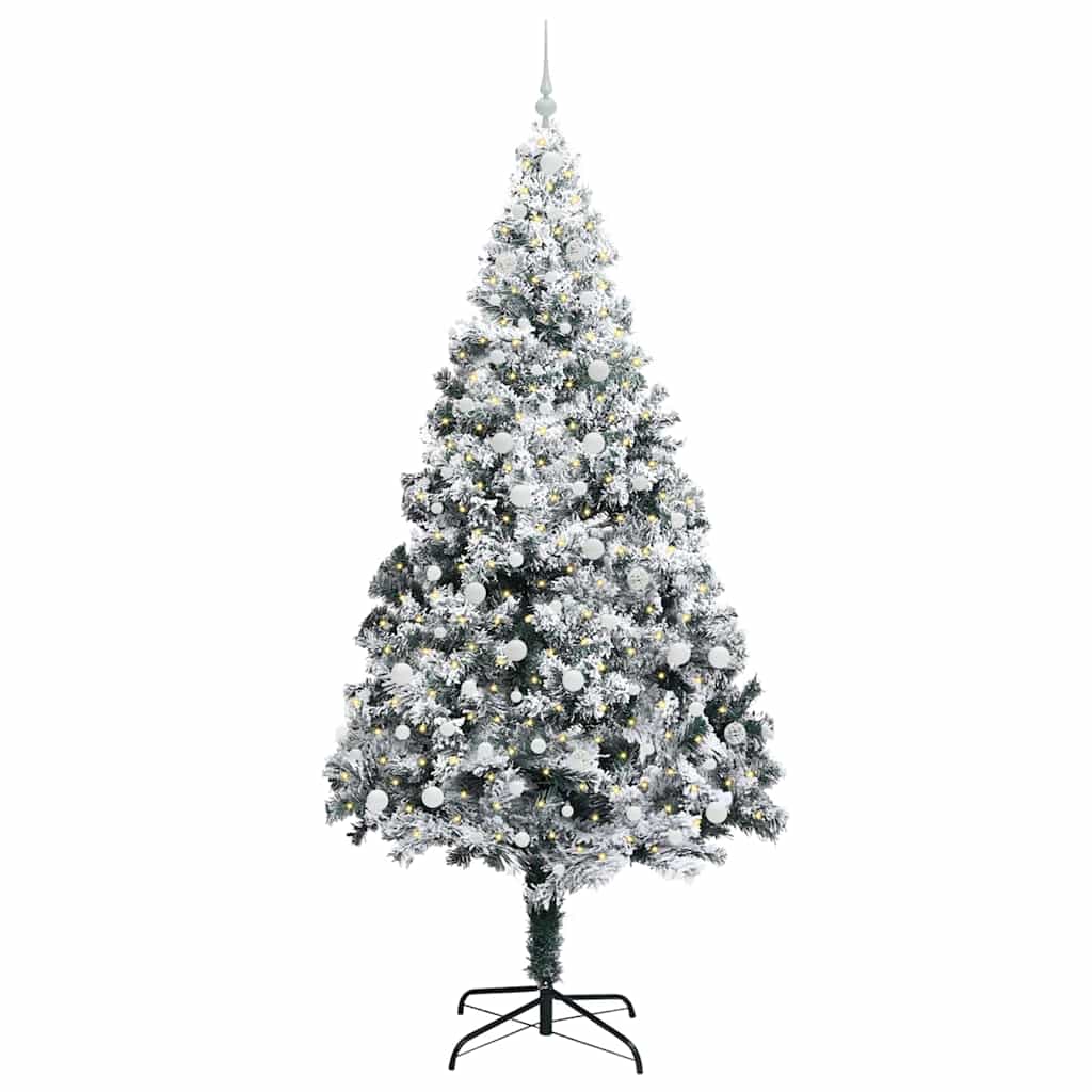 Vidaxx sapin de Noël artificiel avec 300 LED blanc 240 cm PVC et acier et plastique