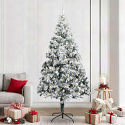 Vidaxx sapin de Noël artificiel avec 300 LED blanc 240 cm PVC et acier et plastique - afbeelding 1