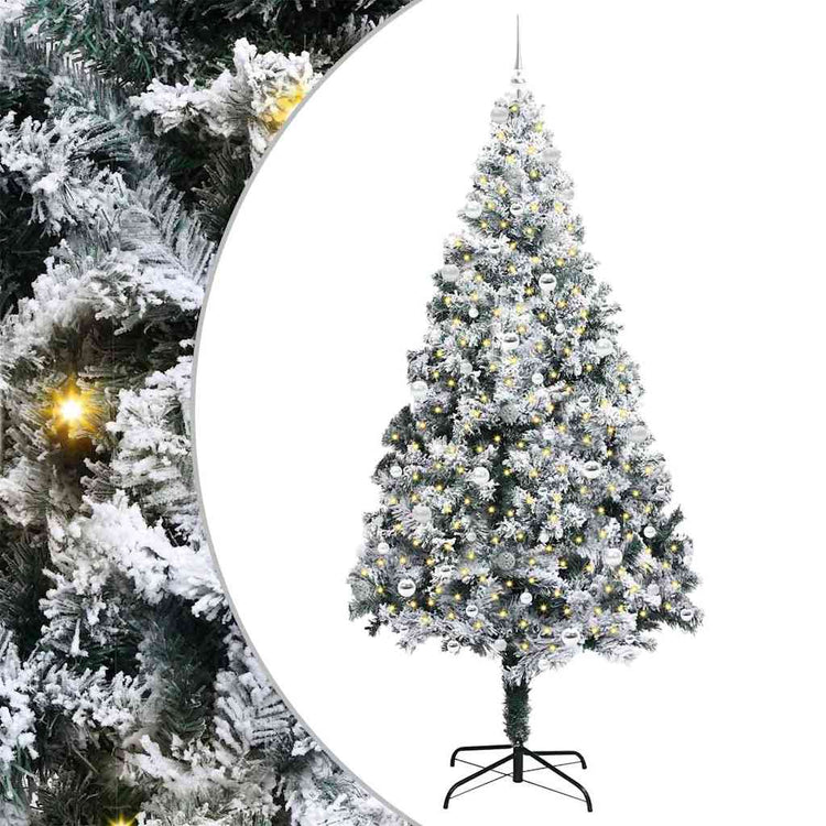 Vidaxx sapin de Noël artificiel avec 300 LED blanc 240 cm PVC et acier et plastique