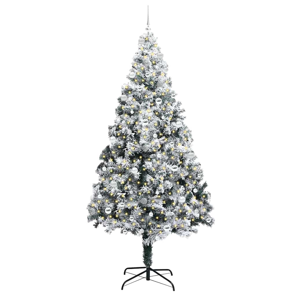 Vidaxx sapin de Noël artificiel avec 300 LED blanc 240 cm PVC et acier et plastique