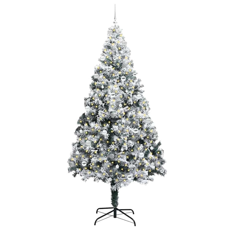 Vidaxx sapin de Noël artificiel avec 300 LED blanc 240 cm PVC et acier et plastique