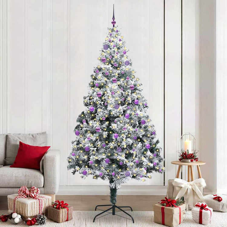 Vidaxx sapin de Noël artificiel avec 300 LED blanc 240 cm PVC et acier et plastique
