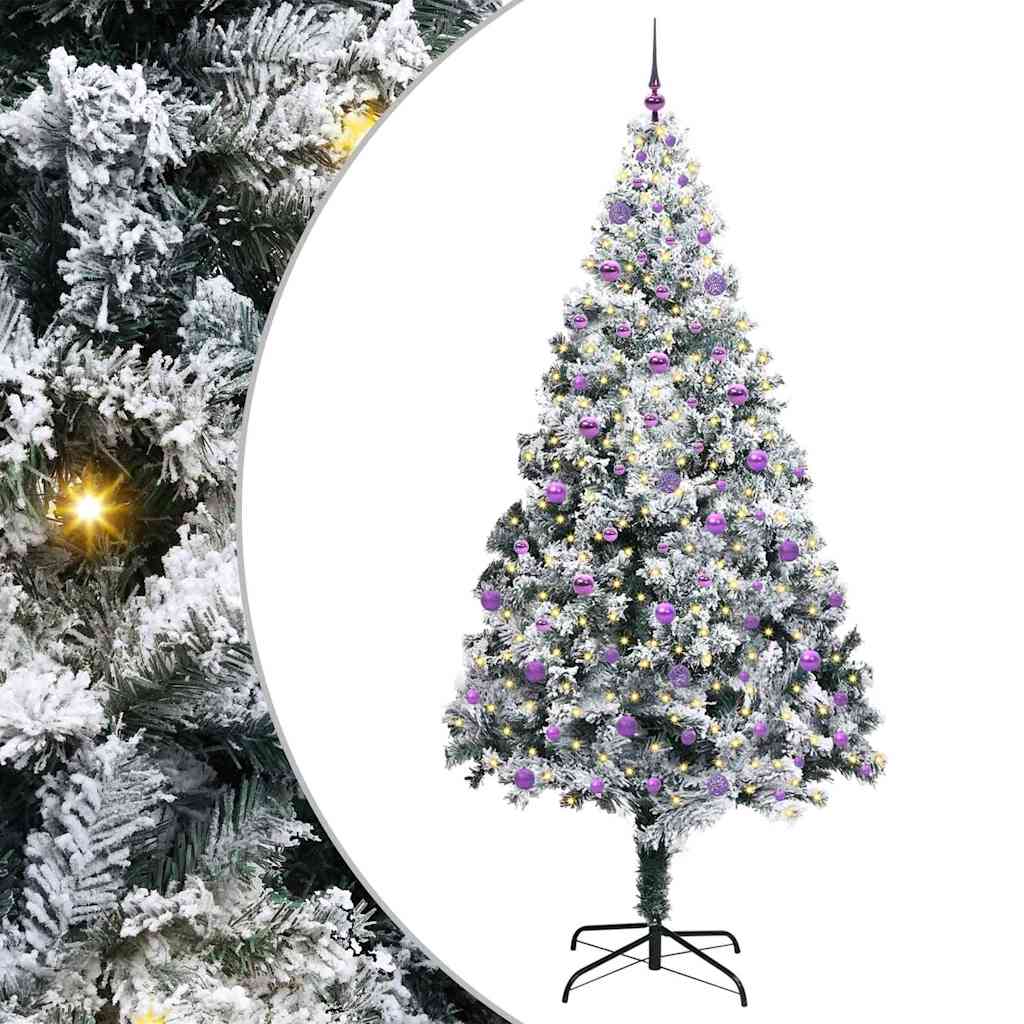 Vidaxx sapin de Noël artificiel avec 300 LED blanc 240 cm PVC et acier et plastique
