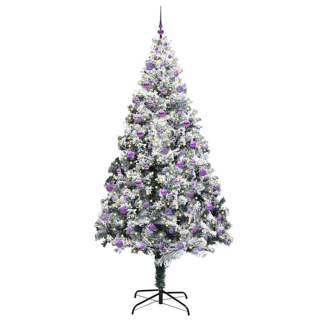 Vidaxx sapin de Noël artificiel avec 300 LED blanc 240 cm PVC et acier et plastique