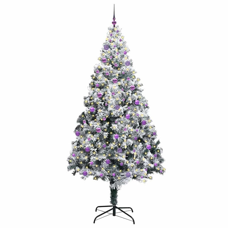Vidaxx sapin de Noël artificiel avec 300 LED blanc 240 cm PVC et acier et plastique