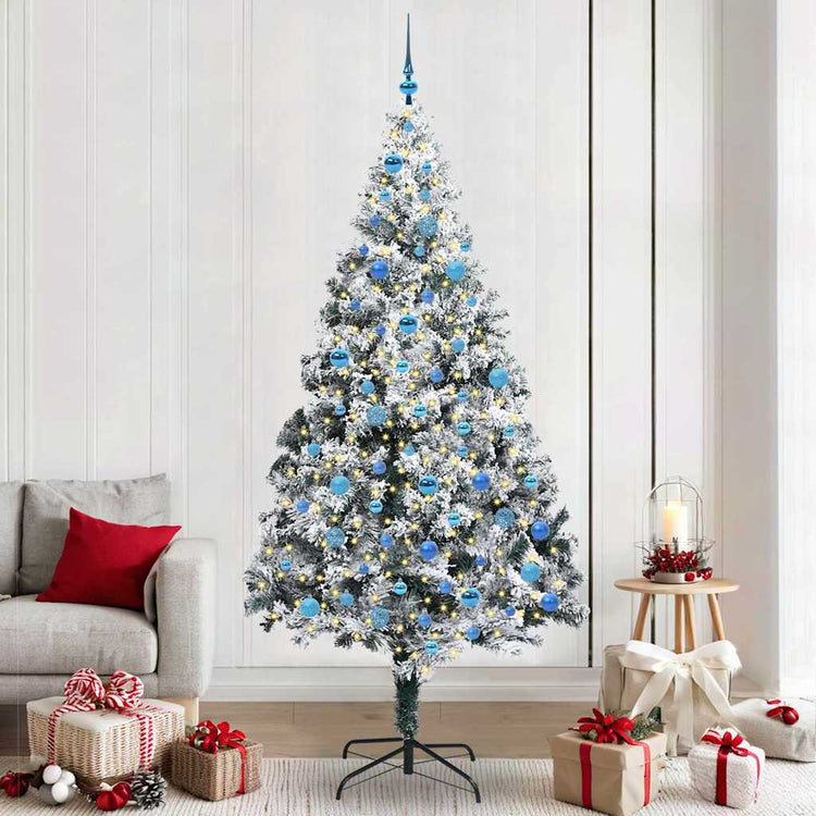 Vidaxx sapin de Noël artificiel avec 300 LED blanc 240 cm PVC et acier et plastique