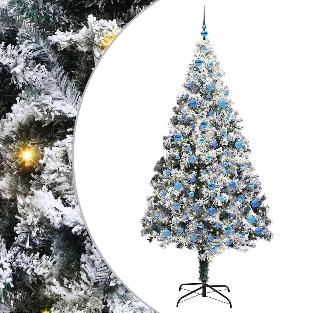 Vidaxx sapin de Noël artificiel avec 300 LED blanc 240 cm PVC et acier et plastique
