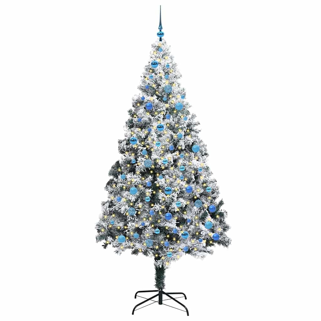 Vidaxx sapin de Noël artificiel avec 300 LED blanc 240 cm PVC et acier et plastique