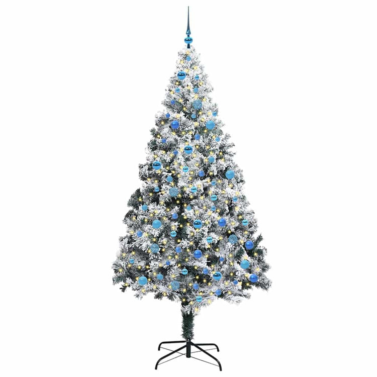 Vidaxx sapin de Noël artificiel avec 300 LED blanc 240 cm PVC et acier et plastique