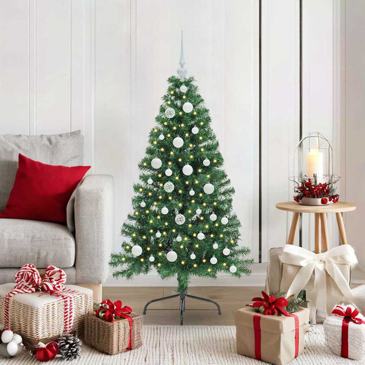 Vidaxx sapin de Noël artificiel illuminé avec 150 LED vert 120 cm PVC