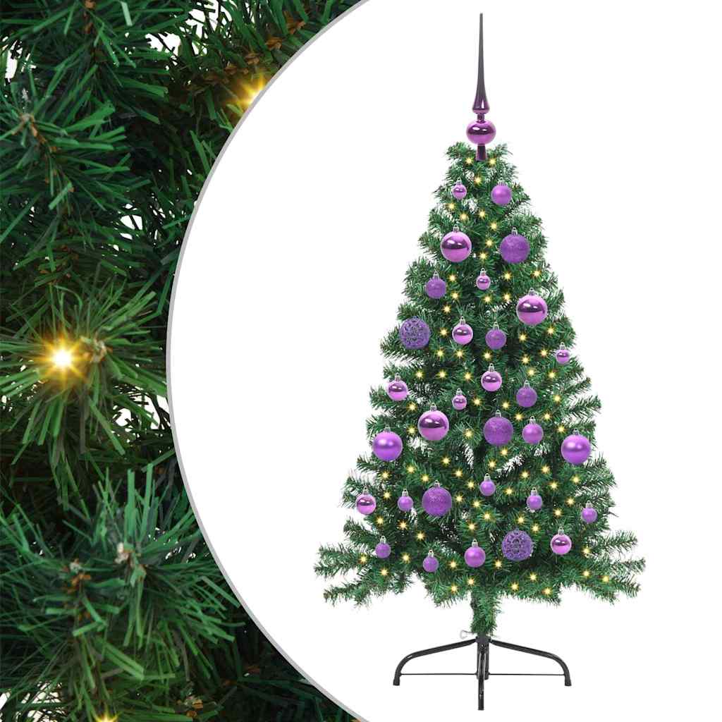 Vidaxx sapin de Noël artificiel illuminé avec 150 LED vert 120 cm PVC