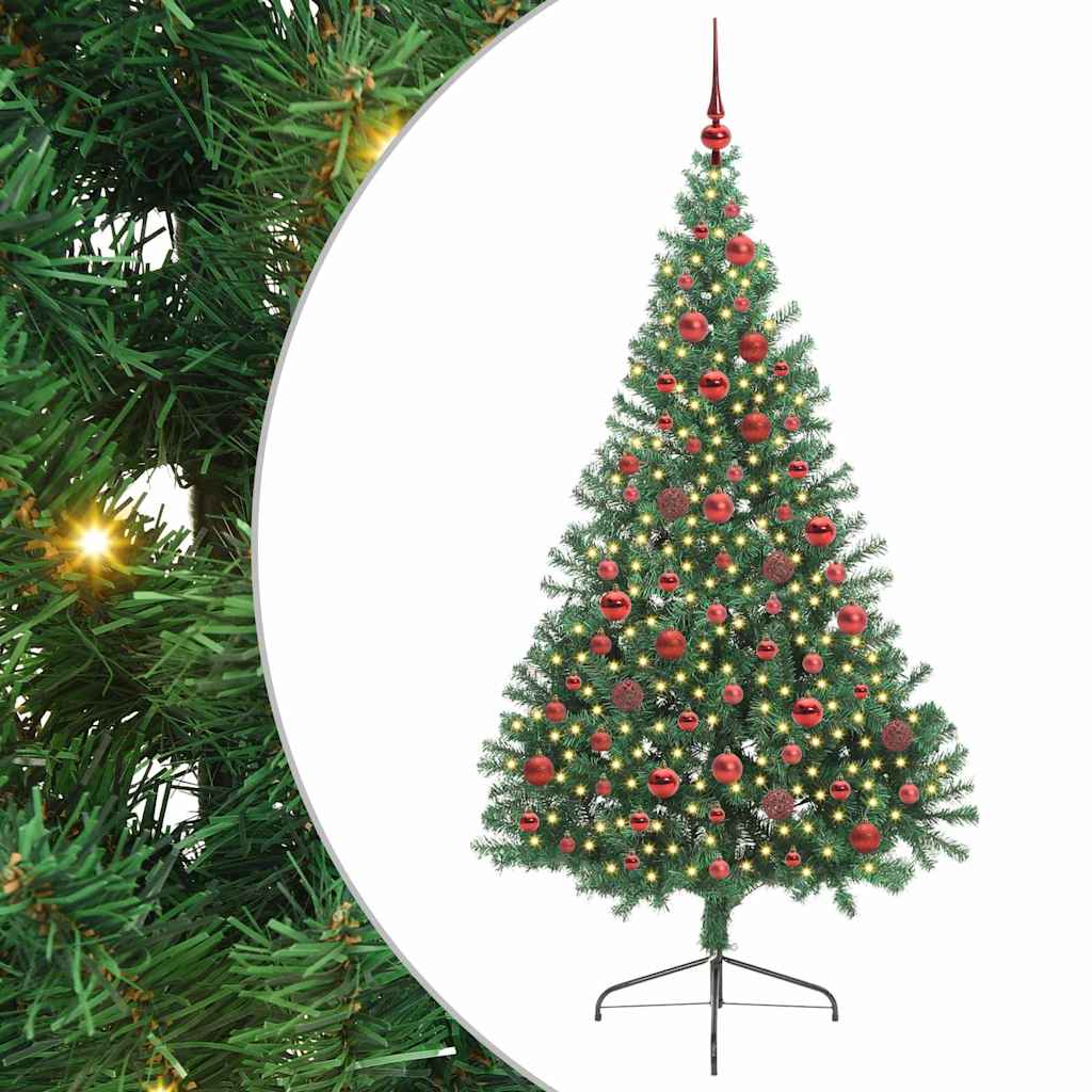 Vidaxx sapin de Noël artificiel illuminé avec 300 LED vert 180 cm PVC