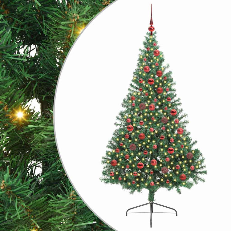 Vidaxx sapin de Noël artificiel illuminé avec 300 LED vert 180 cm PVC