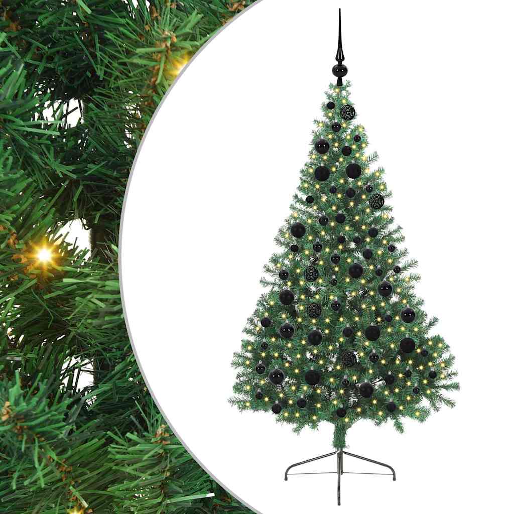 Vidaxx sapin de Noël artificiel illuminé avec 300 LED vert 180 cm PVC