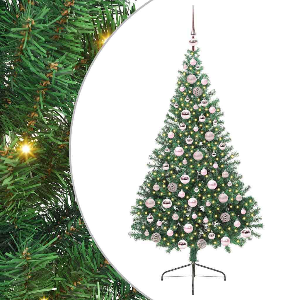 Vidaxx sapin de Noël artificiel illuminé avec 300 LED vert 180 cm PVC
