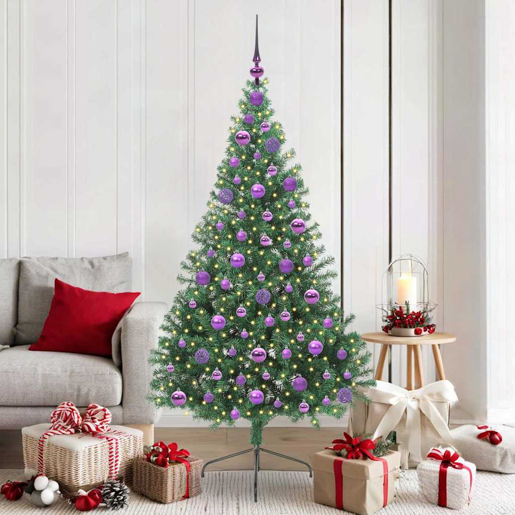 Vidaxx sapin de Noël artificiel illuminé avec 300 LED vert 180 cm PVC