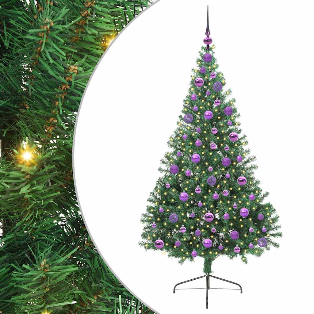 Vidaxx sapin de Noël artificiel illuminé avec 300 LED vert 180 cm PVC