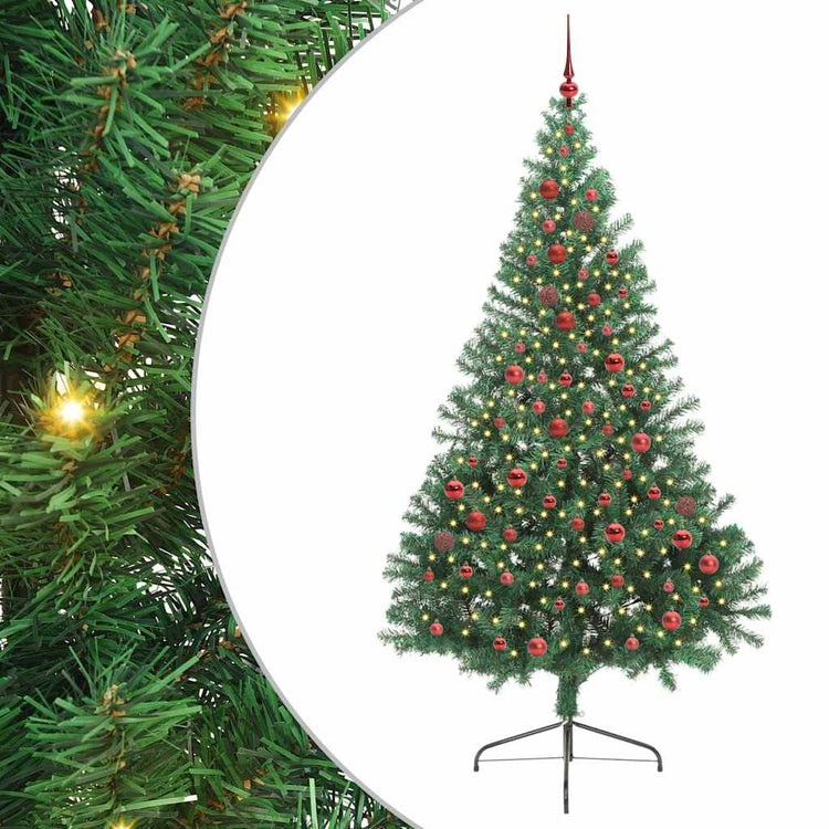 Vidaxx sapin de Noël artificiel illuminé avec 300 LED vert 210 cm PVC