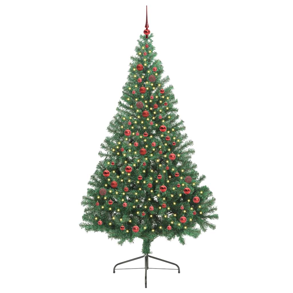 Vidaxx sapin de Noël artificiel illuminé avec 300 LED vert 210 cm PVC
