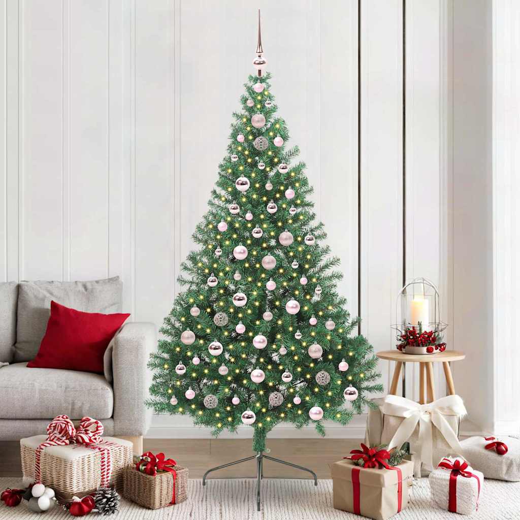 Vidaxx sapin de Noël artificiel illuminé avec 300 LED vert 210 cm PVC