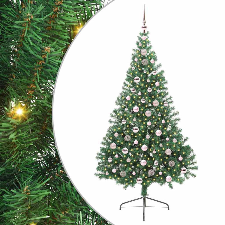 Vidaxx sapin de Noël artificiel illuminé avec 300 LED vert 210 cm PVC