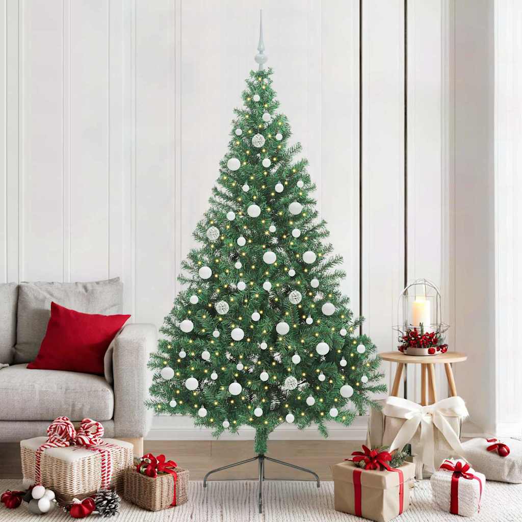 Vidaxx sapin de Noël artificiel illuminé avec 300 LED vert 210 cm PVC