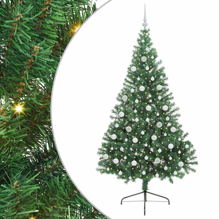 Vidaxx sapin de Noël artificiel illuminé avec 300 LED vert 210 cm PVC