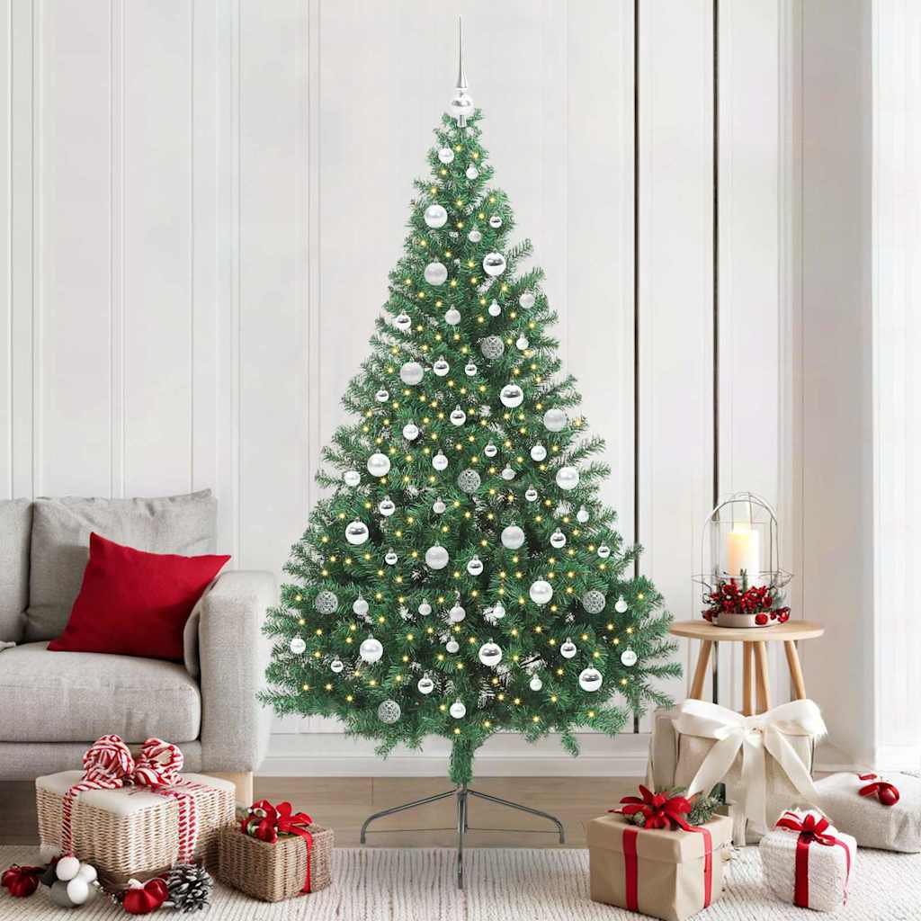 Vidaxx sapin de Noël artificiel illuminé avec 300 LED vert 210 cm PVC