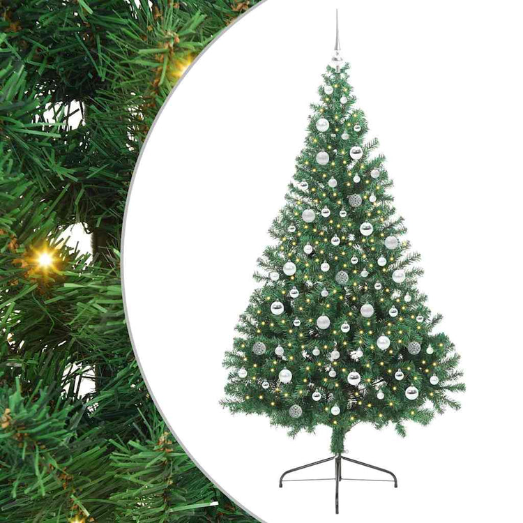 Vidaxx sapin de Noël artificiel illuminé avec 300 LED vert 210 cm PVC